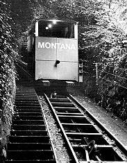 Standseilbahn Luzern Hotel Montana alter Wagen bis 1987