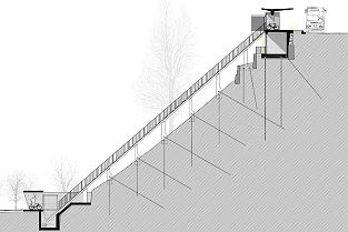 In Balerna bei Chiasso ist ein neuer öffentlicher Schräglift geplant - Verbindung Bahnhof FFS - Busstation