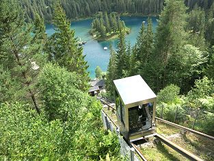 Caumalift Standseilbahn Caumasee Flims nach dem Umbau 2025 Foto Markus Seitz Archiv standseilbahnen.ch
